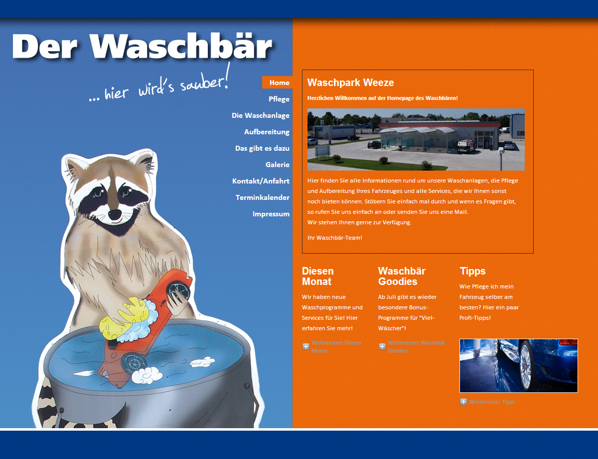 shot waschbaer homepage